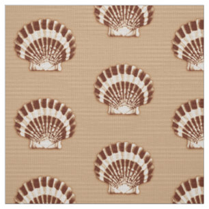 Tela Conchas marinas - marrón y beige