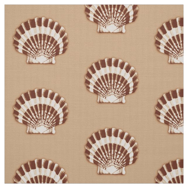 Tela Conchas marinas - marrón y beige (Retal)
