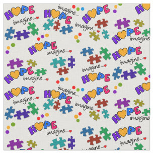 Tela Concienciación sobre autismo esperanza e imaginen