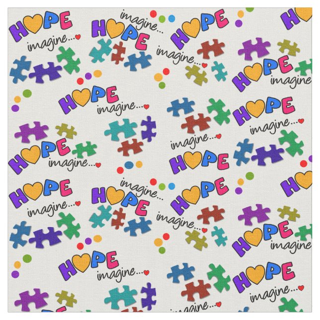 Tela Concienciación sobre autismo esperanza e imaginen (De cerca)