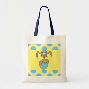 Tela Conejito del dibujo animado en bolso azul de los