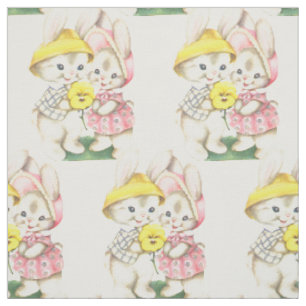 Tela Conejitos del vintage de Pascua