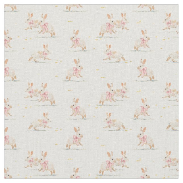 Tela conejo de pascua coqueta rosa (De cerca)