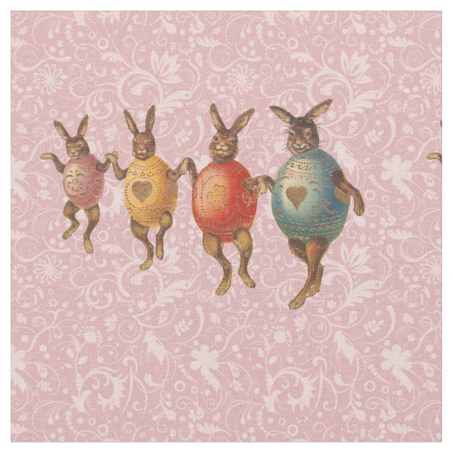 Tela Conejo de Pascua Huevos Bailando (De cerca)