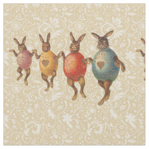 Tela Conejo de Pascua Huevos Bailando