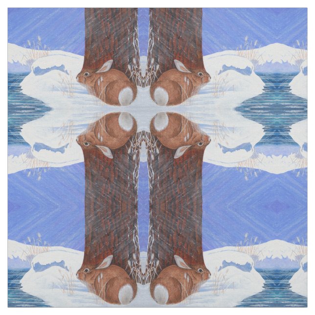 Tela ¡Conejo frío ~ BRRR! (Retal)