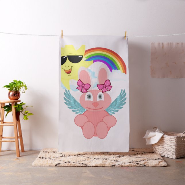 Tela Conejo rosa Sun Rainbow Fabric (In Situ)