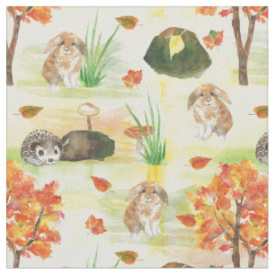 Tela Conejo Woodland Watercolor, Hedgehog