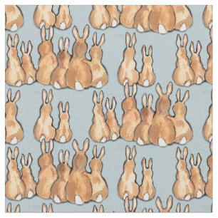 Tela Conejos de conejitos de conejito de fondo azul rus