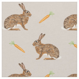 Tela Conejos de Pascua de primavera y zanahorias sobre