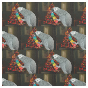 Tela Congo: Loro gris africano, árbol navideño
