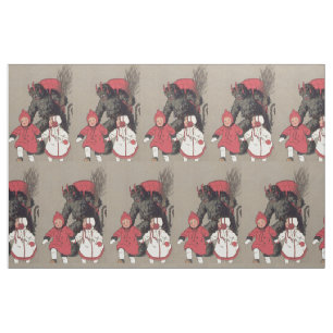 Tela Conmutador Krampus Persiguiendo Niños