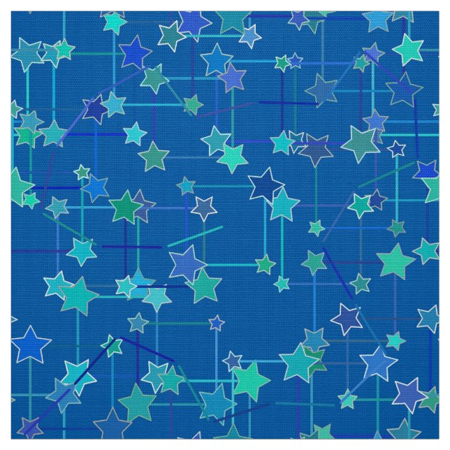 Tela Constelación abstracta de estrellas, azul de (Retal)