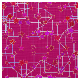 Tela Constelación abstracta de estrellas, rosa fucsia i