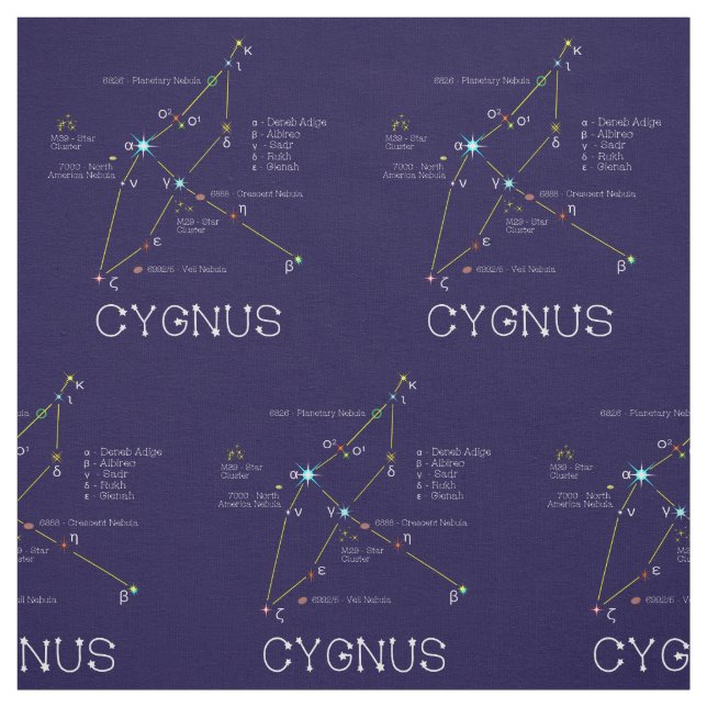 Tela Constelación De Estrellas Cígnus O Cisne (Retal)