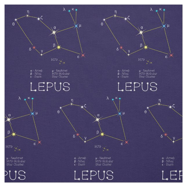 Tela Constelación De Lepus O Conejo De Estrellas (Retal)