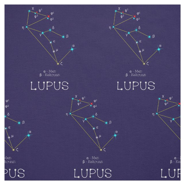 Tela Constelación De Lupus O Lobo De Estrellas (Retal)