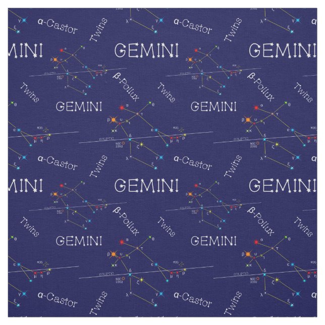 Tela Constelación de Zodiac Gemini (Retal)