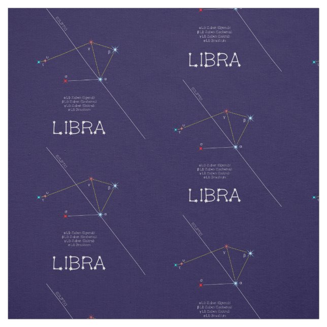 Tela Constelación de Zodiac Libra (Retal)