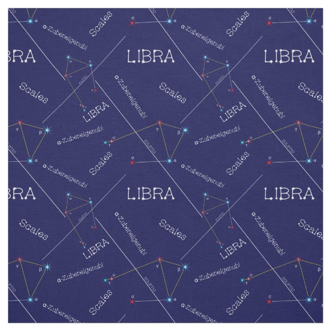 Tela Constelación de Zodiac Libra (Retal)