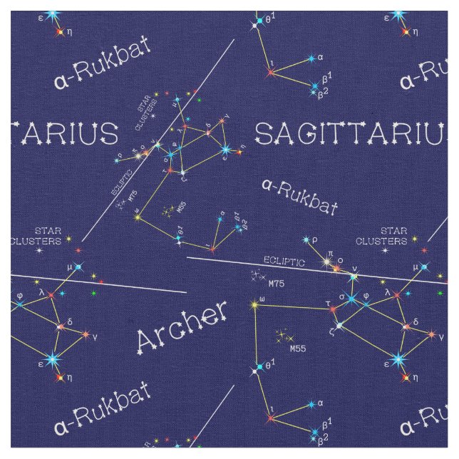 Tela Constelación de Zodiac Sagittarius (De cerca)