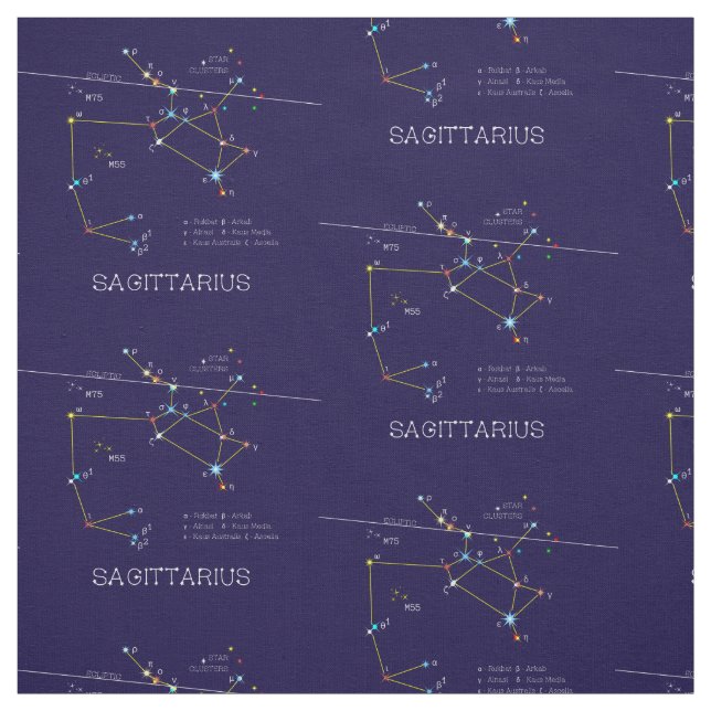 Tela Constelación de Zodiac Sagittarius (Retal)