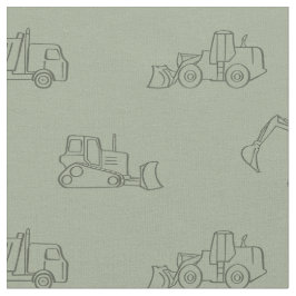 Tela Construction Vehicles Builder Boy Truck Sage Green