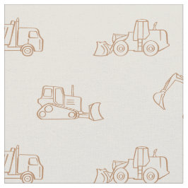 Tela Construction Vehicles Builder Cute Boy Truck Beige