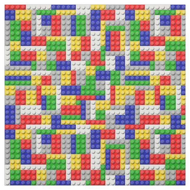 Tela Construir Blocks Primarios de color Cumpleaños/Fie (Retal)