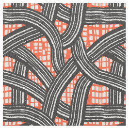 Tela Contrast lines red black - Japandi