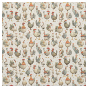 Tela Copas alegres: Pollo Whimsy