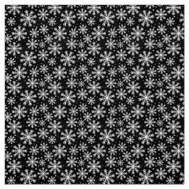 Tela Copo de nieve blanco en negro con patrón de impres
