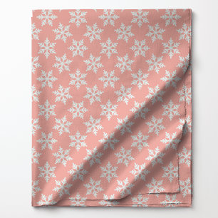 Tela Copo de Nieve Blanco sobre Rosa