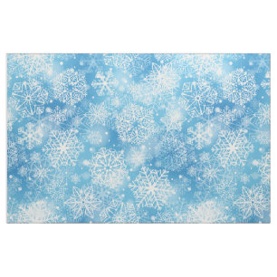 Tela Copo de nieve en azul
