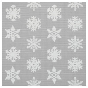 Tela Copo de Nieve Ikat - Gris plateado y blanco