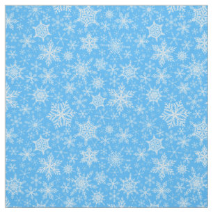 Tela Copos de nieve azules