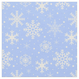Tela Copos de nieve con hielo azul