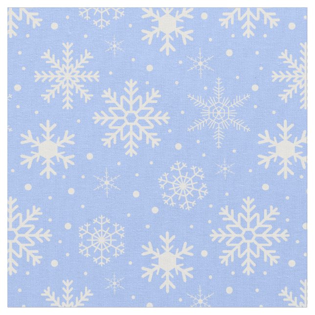 Tela Copos de nieve con hielo azul (De cerca)
