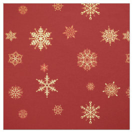 Tela Copos de nieve en rojo