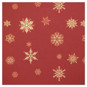 Tela Copos de nieve en rojo