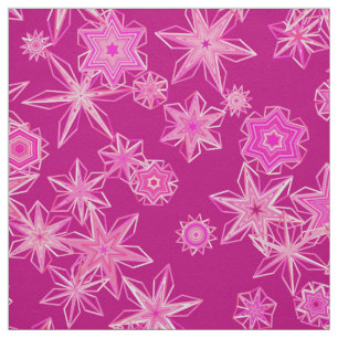 Tela Copos de nieve geométricos modernos, rosa de la fu