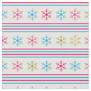 Tela Copos de nieve multicolor