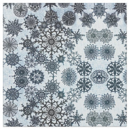 Tela Copos de nieve negros y blancos