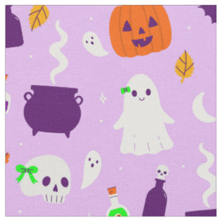 Tela coqueta púrpura halloween lazo adorable calavera f