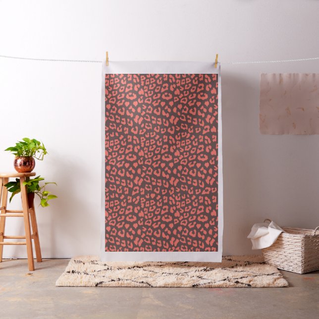 Tela Coral Brown Leopard Print (In Situ)
