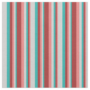 Tela Coral claro, marrón, verde marino claro y gris cla