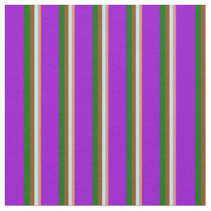 Tela Coral claro, turquesa, marrón, verde y violeta osc