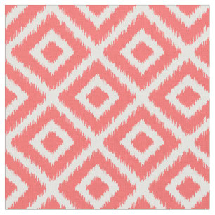 Tela Coral Ikat Diamonds