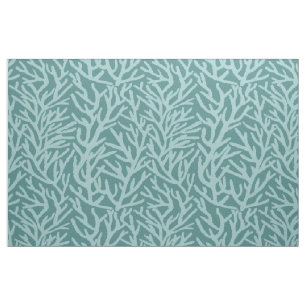 Tela Coral marino Aqua con océano Verde azulado