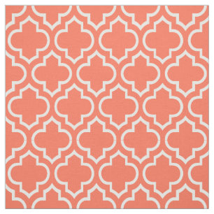 Tela Coral, marroquí blanco Quatrefoil #6